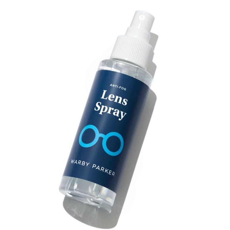 Bottle of anti-fog lens spray for glasses