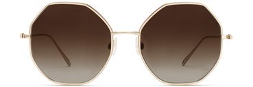 Agnes sunglasses in Polished Gold with Oak Barrel