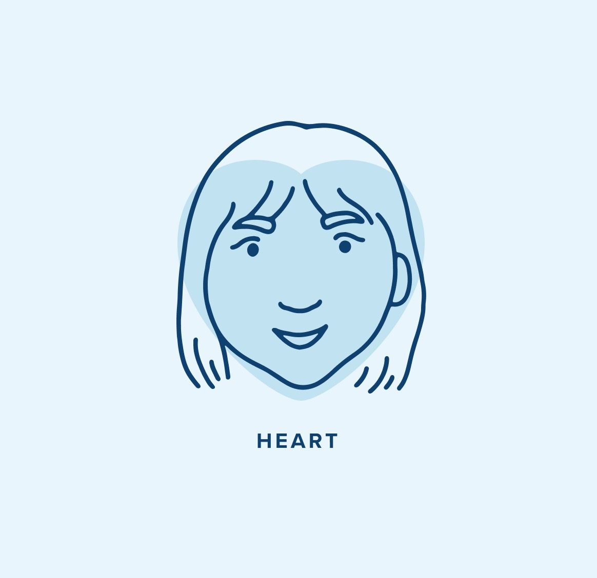Illustration of a heart face shape