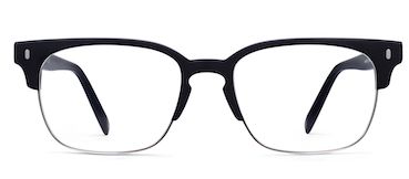 Ames glasses in Jet Black Matte with Polished Silver