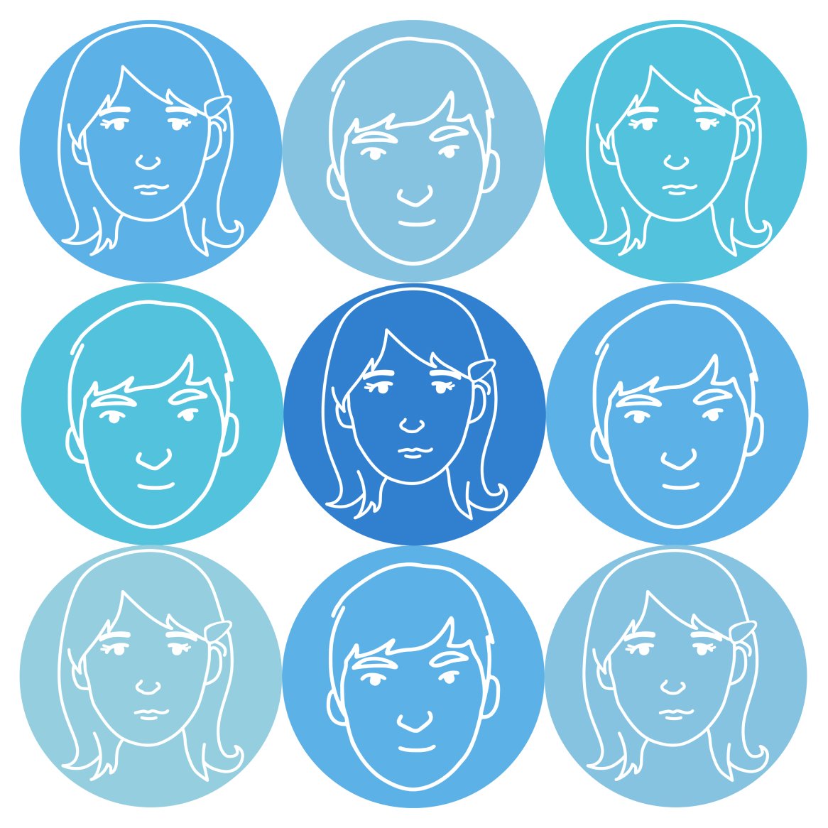 Compilation of oval faces