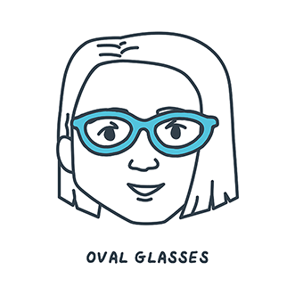 A square face wearing different styles of glasses