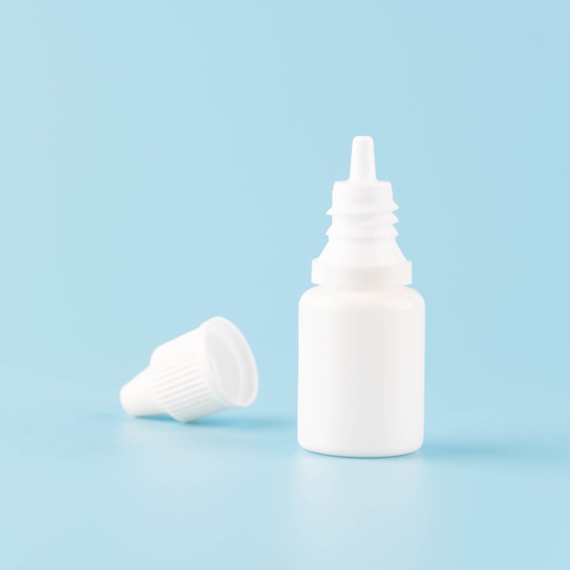 Close-up image of a bottle of eye drops