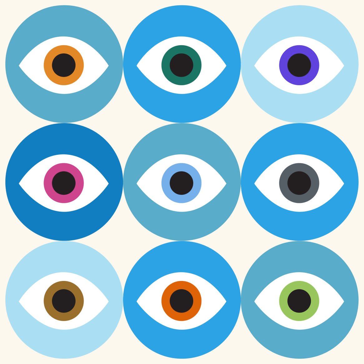 Compilation of various eye colors