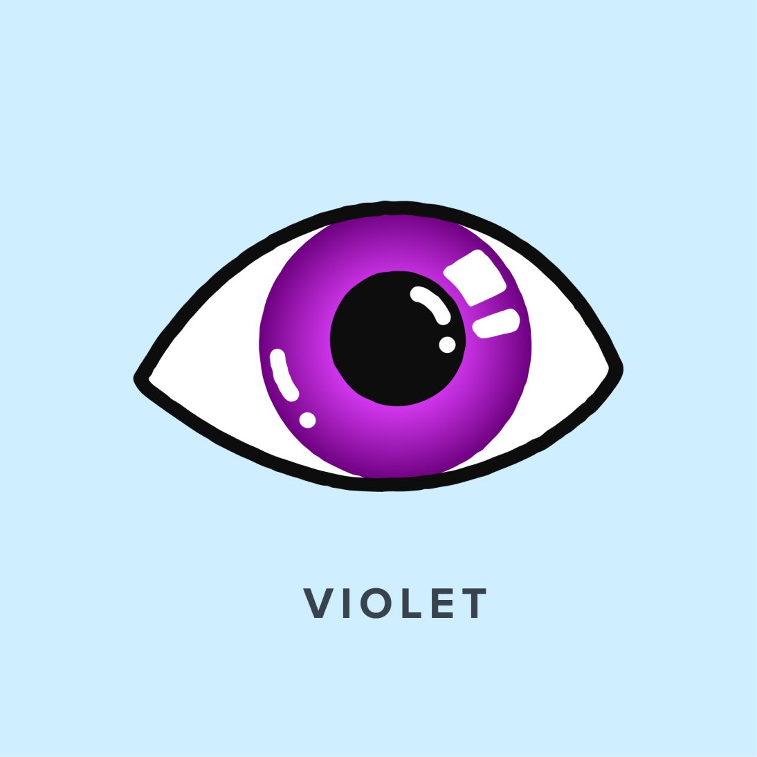 Illustration of a violet-colored eye