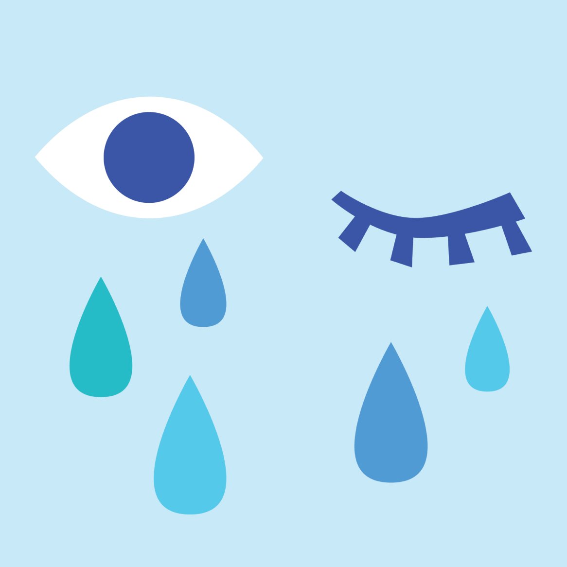 Artwork showing crying eyes