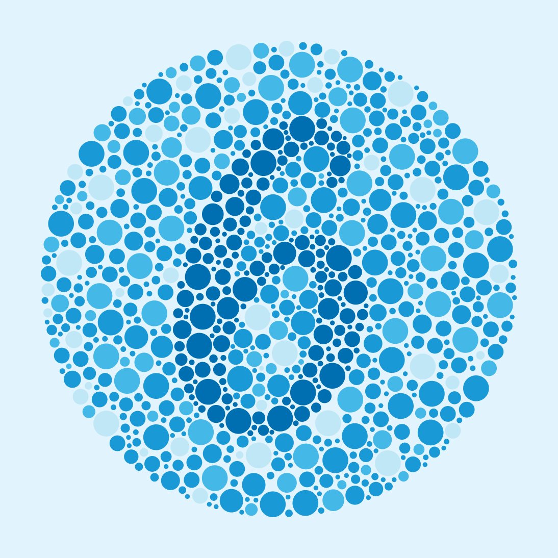 Illustration of a color blindness test chart