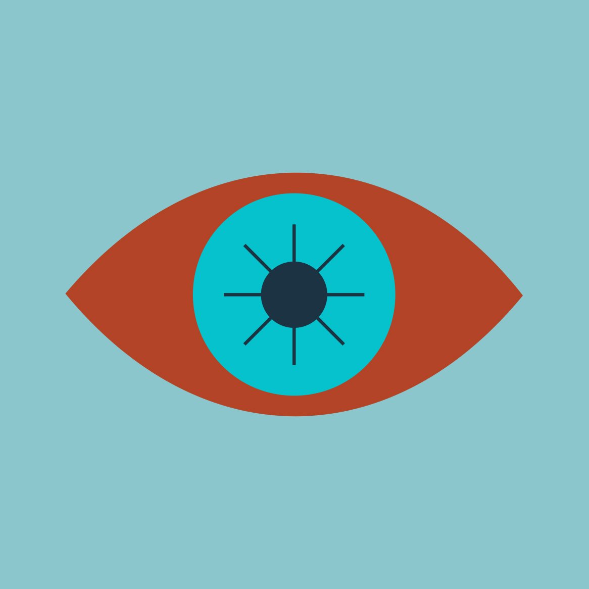 Illustration of an infected eye on a blue background