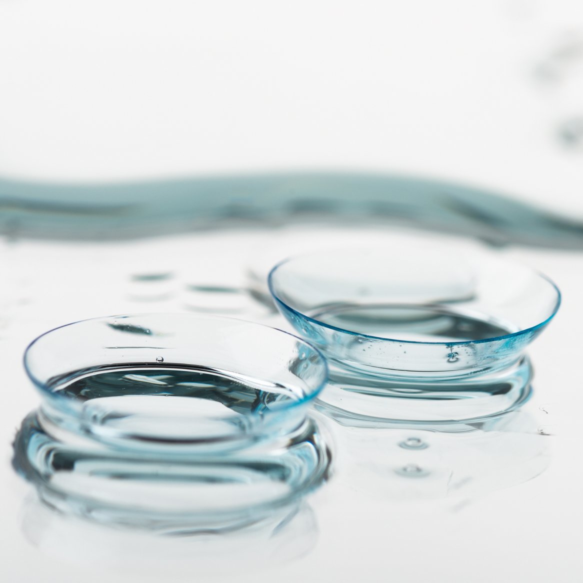 Close-up image of a pair of contact lenses