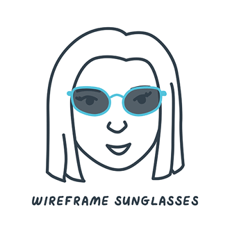Animated GIF showing how different sunglass styles look on a small face